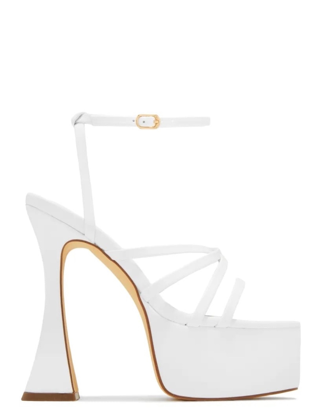 Liliana Chai-1 Footwear Women's High Heels Platform Strappy Open Toe White sz 8